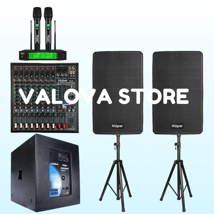 Paket 1 soundsystem Huper QA15A + Sub SRP118SE + Huper IG8