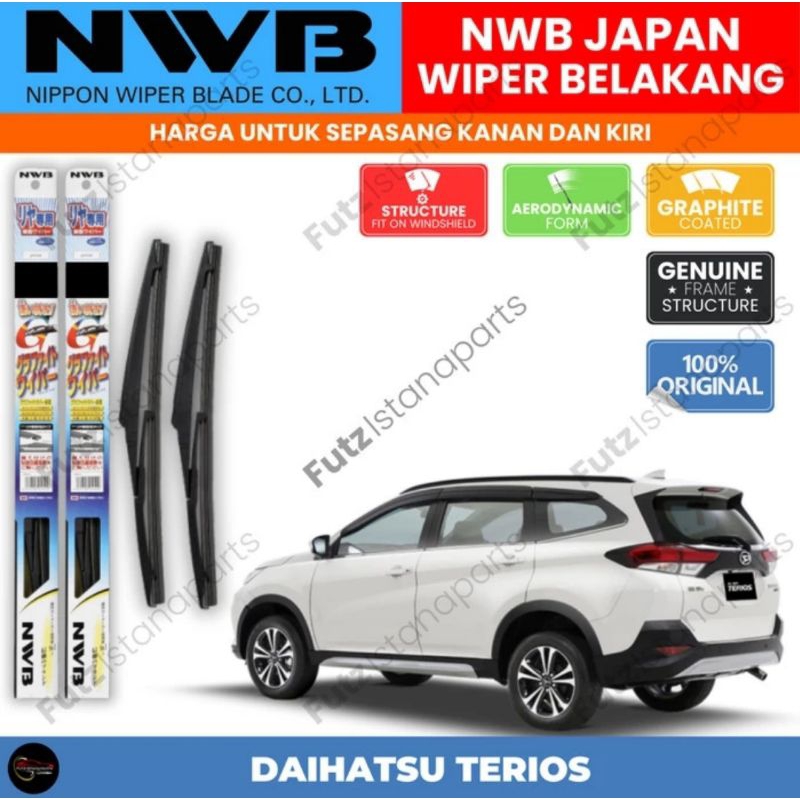 Wiper Belakang Daihatsu Terios Original Merk NWB Japan