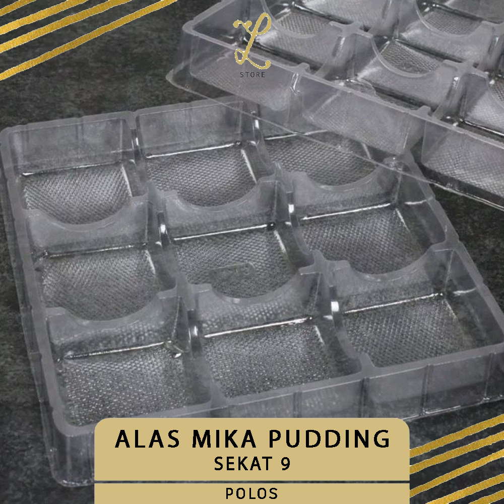 [23X23X3.5 CM] (10 pcs) ALAS MIKA PUDDING SEKAT 9 / MIKA ALAS PUDDING MINI / TRAY PUDDING MIKA MINI