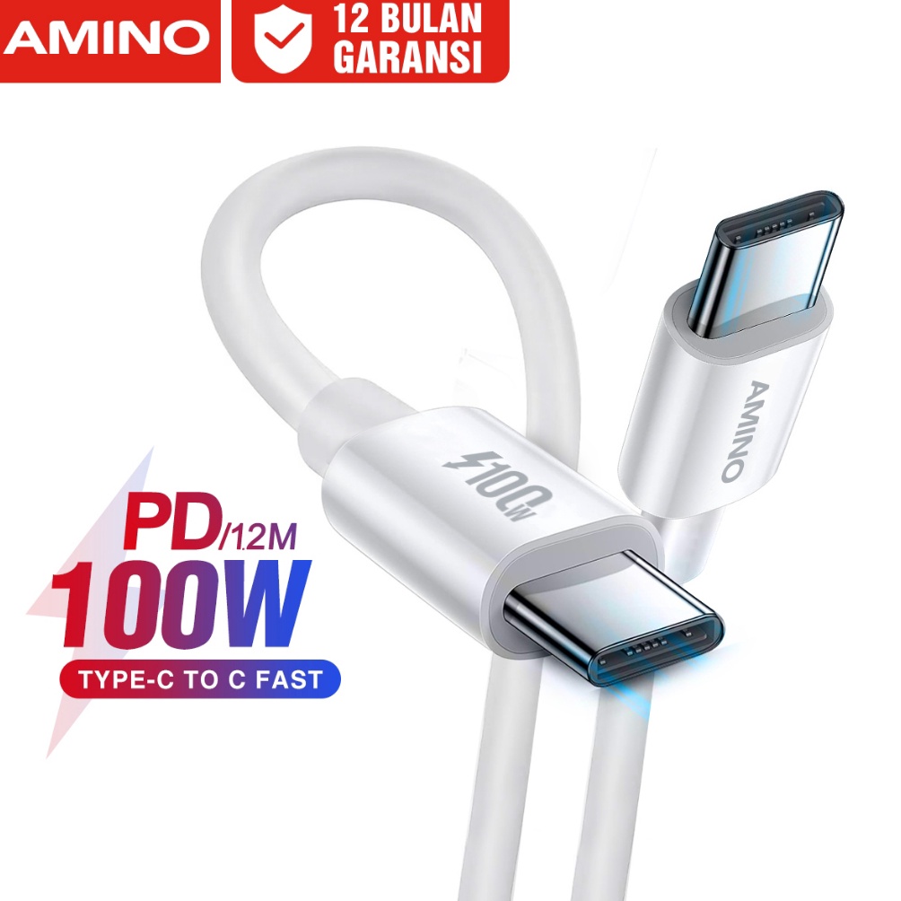 AMINO 12M 1W PD TypeC TO TypeC Kabel Data D Fast Charger Charger 5A C To C Kabel  Quick Charge 4  Su