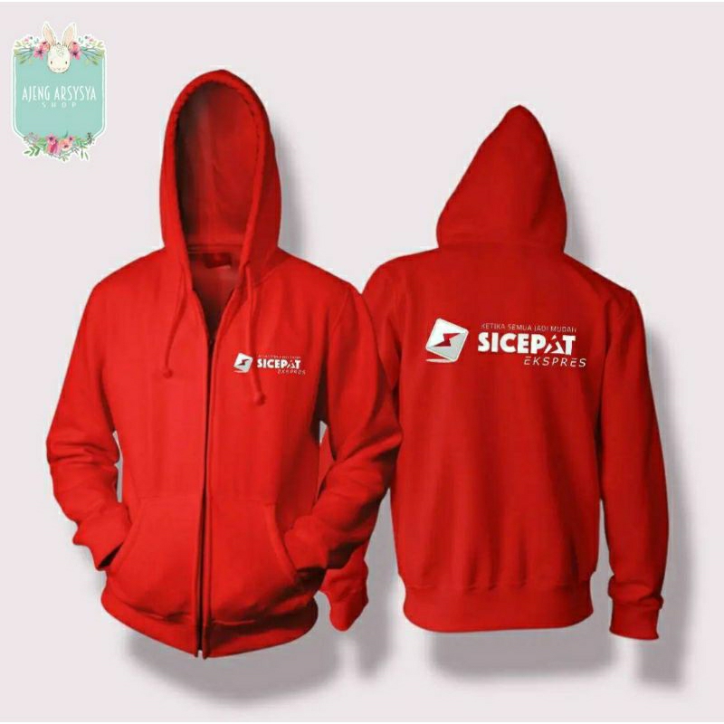 Jaket Zipper Merah SiCepat