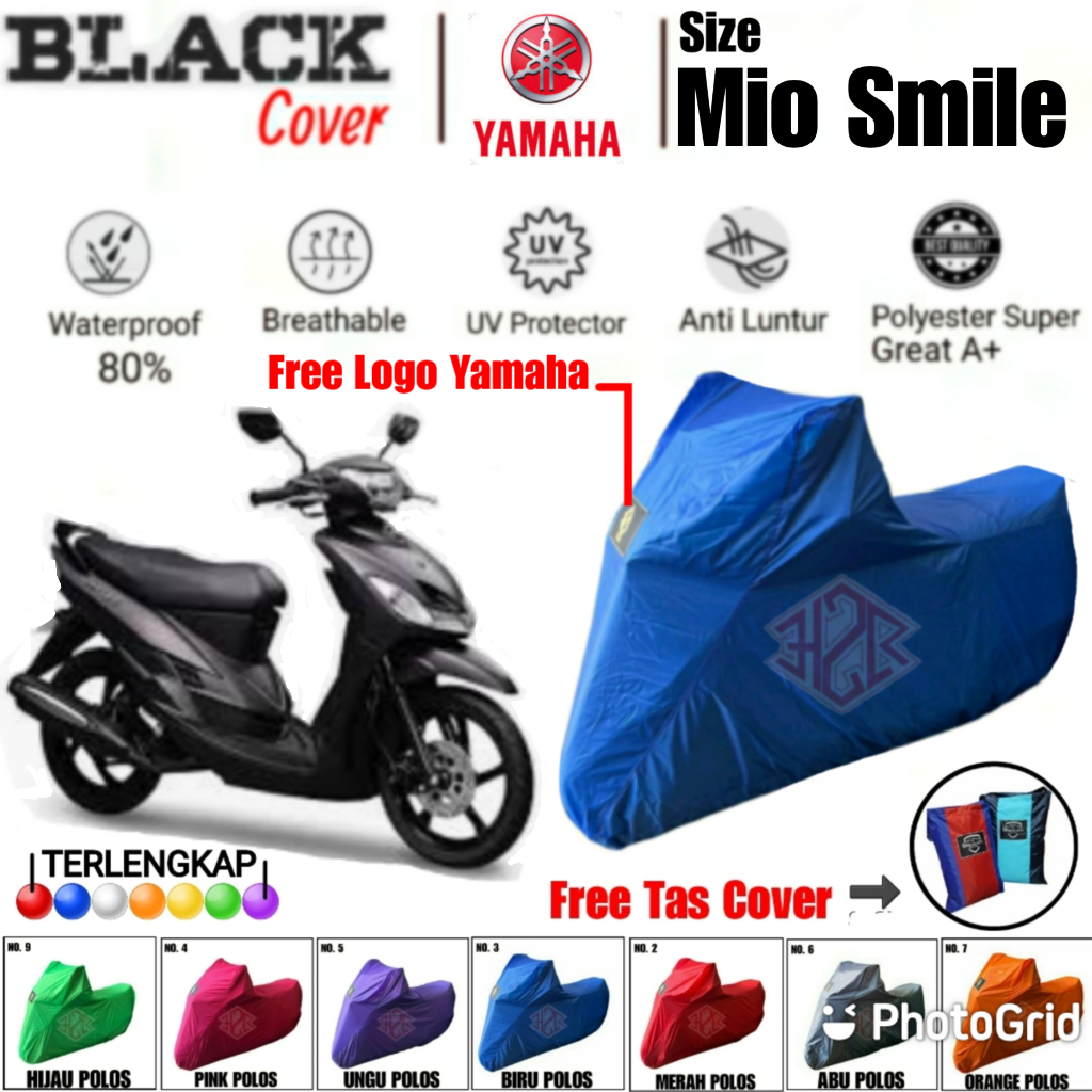 Cover Motor Mio Smile, Sarung Motor Mio Smile, Selimut Motor Mio Smile, Body Cover Mio Smile Polyest