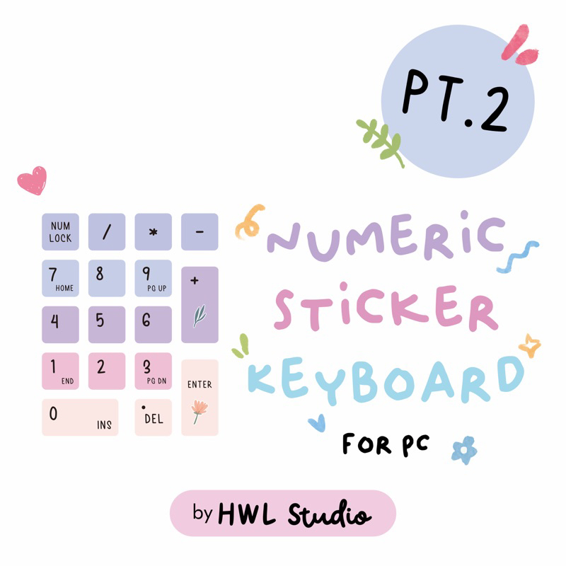 

HWL STUDIO - Part 2 - Sticker Keyboard Angka - For PC - Sticker Keyboard Komputer - Sticker Estetik - Aesthetic - Sticker Kiscut Siap Tempel