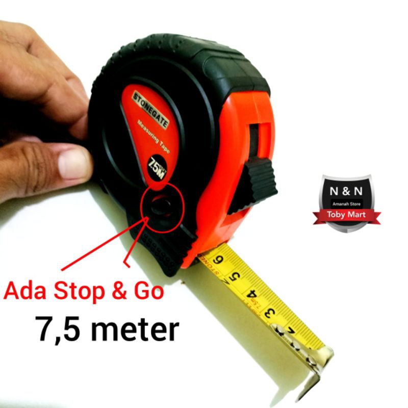 Meteran Tukang 7,5 meter / Meteran tukang bangunan Auto Stop