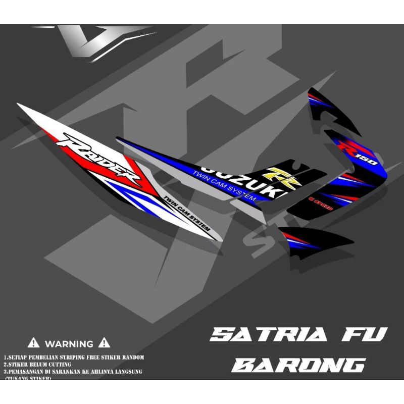 Striping Satria Fu Variasi Stiker Motor Suzuki Satria F Old Barong 2008- 2012 Lis Body Motor