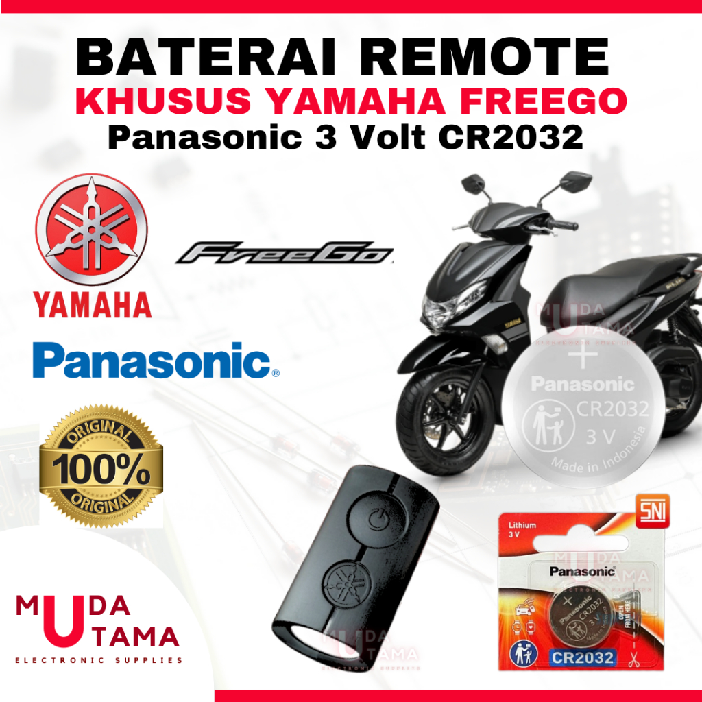 Baterai Remote YAMAHA FREEGO - ORIGINAL PANASONIC CR2032 | Battery Remote YAMAHA FREEGO | Baterai Ku