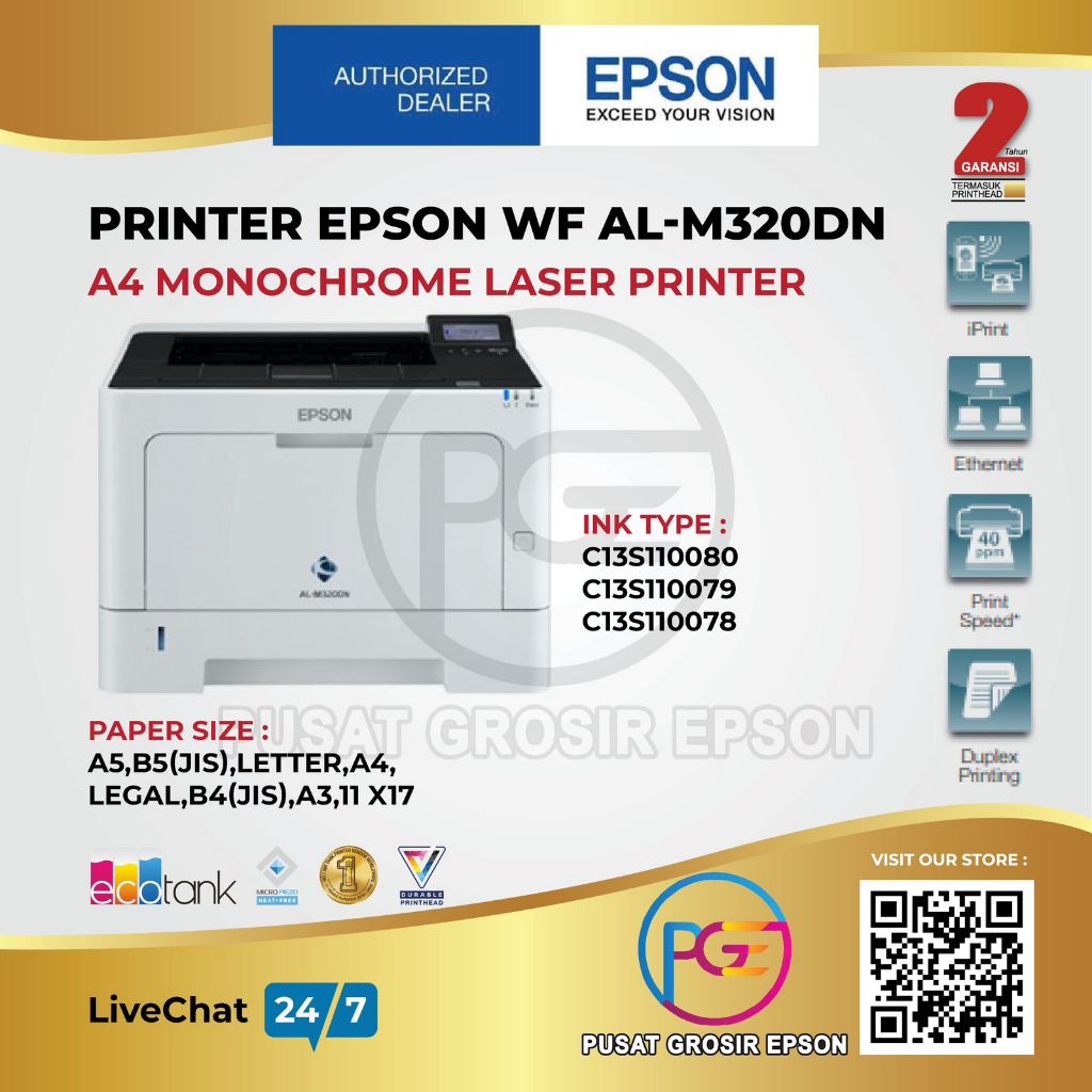 Epson WorkForce AL-M320DN AL M320DN ALM320DN Mono Laser Printer