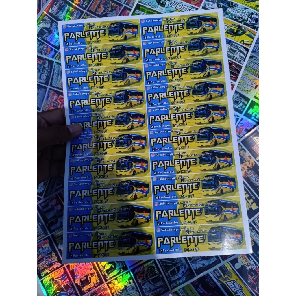 

Stiker Nama Bus Basuri Parlente Viral Glossy Kuat Mengkilap Tahan Air Isi 20 Pcs Termurah