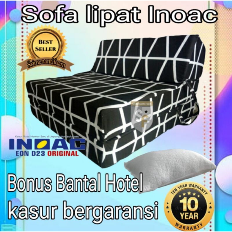 Inoac.sofa lipat.(BONUS BANTAL)sofa lipat inoac.forniture.ukuran 180x66x13cm.sofa bed.kasur lipat.ka