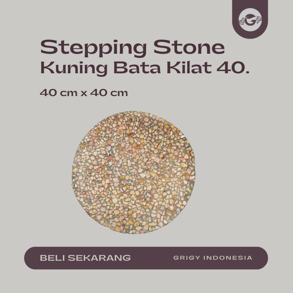 PIJAKAN TAMAN BATU KUNING BATA / PIJAKAN TAMAN BATU BULAT KUNING BATA