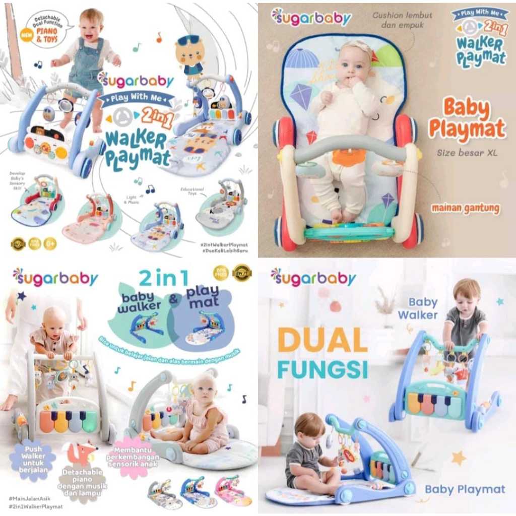 Sugar Baby Walker Playmat 2in1 Baby Walker Baby Playmat