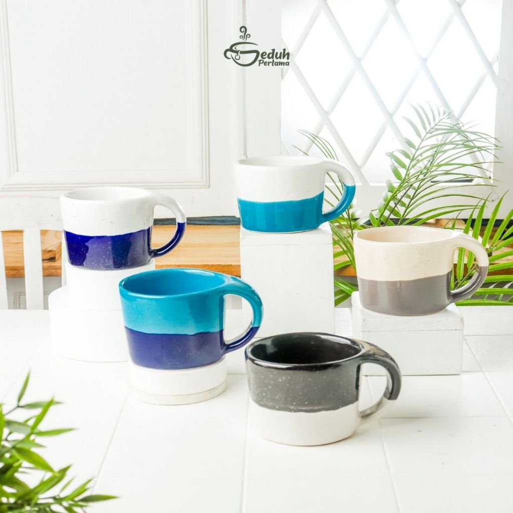 

Seduh Pertama - Halwa 160ml I Mug Keramik Dua Warna Gelas Kopi Cangkir Teh Lucu