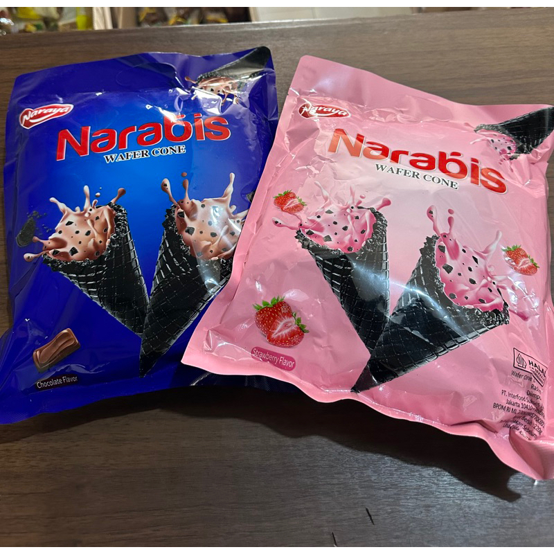 

Narabis Wafer Cone Crean Chocholate Strabery 220gr