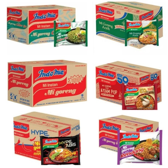 

Indomie Kotak 1 Dus All Varian - Indomi Kari Ayam / Kaldu Ayam / Indomi Goreng / Indomie Kaldu Ayam