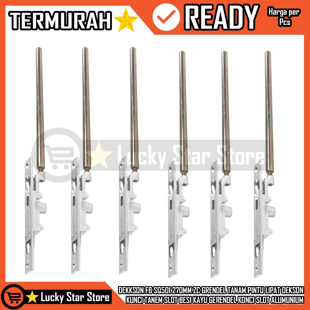 FLUSH BOLT PLATE DEKKSON FB SQ501 270MM ZC GRENDEL TANAM PINTU LIPAT DEKSON KUNCI TANEM SLOT BESI KA