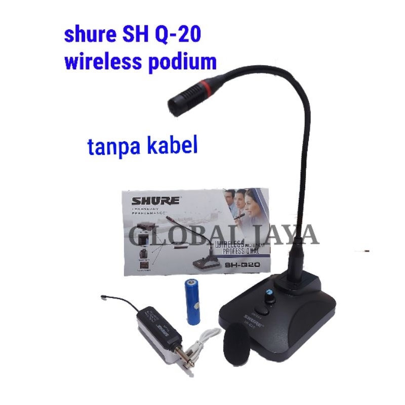 mic shure SH q20 mic meja shure q20 mic podium wireless SH q20 mic meja wireless mic meja tanpa kabe