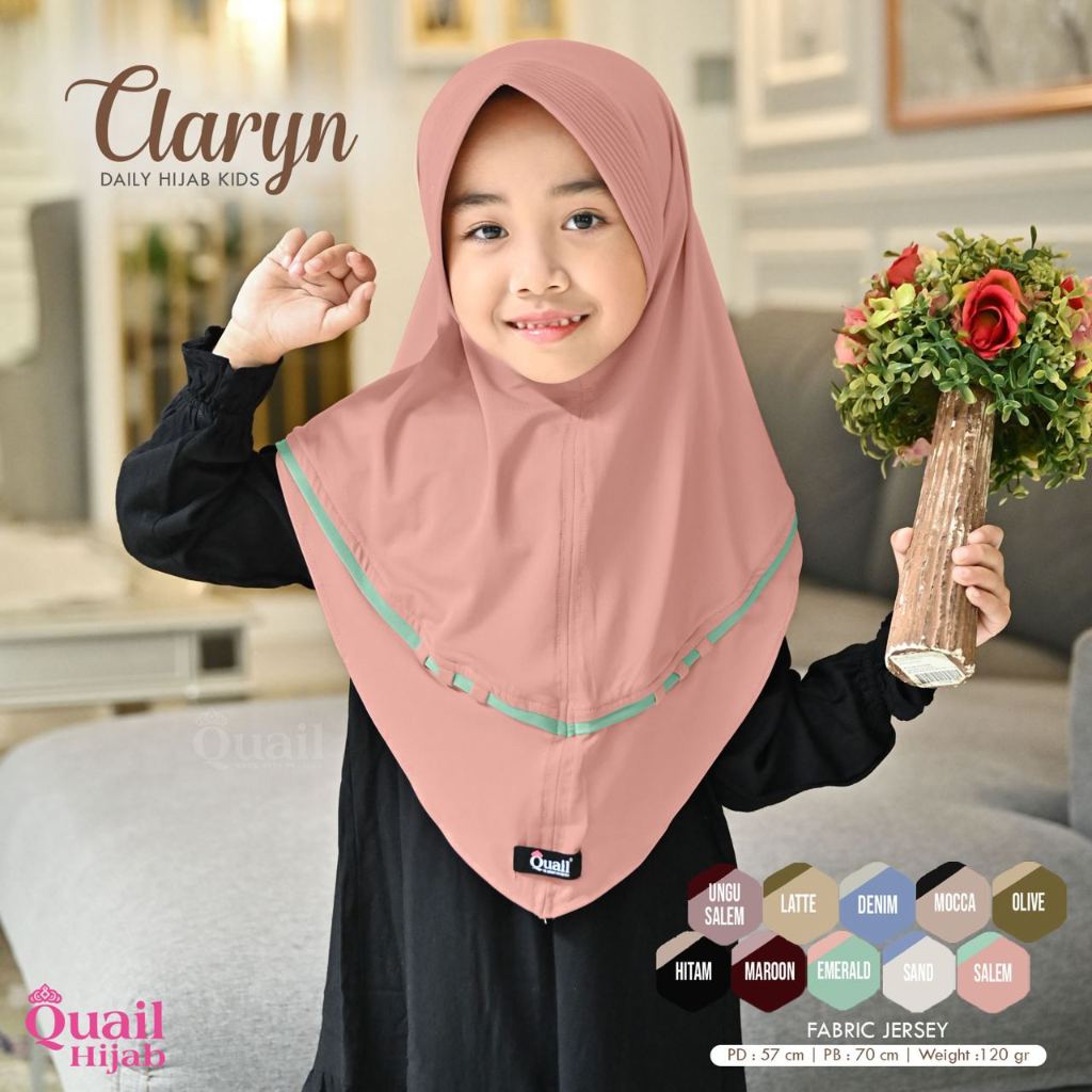 Hijab Daily Anak CLARYN quail original jilbab jersey premium