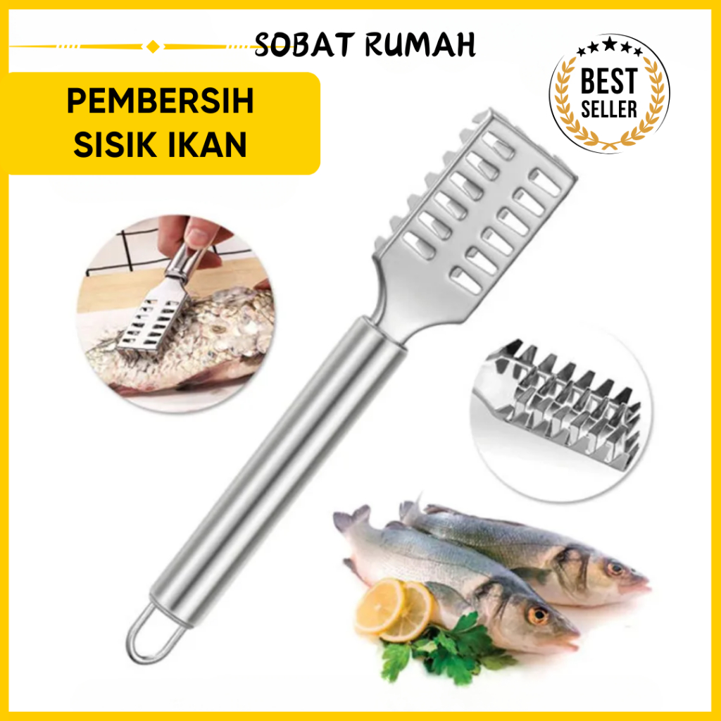 PEMBERSIH SISIK IKAN Stainless Anti Karat Alat Pengupas Penyisik SERUT Penghilang Fish Scale Remover