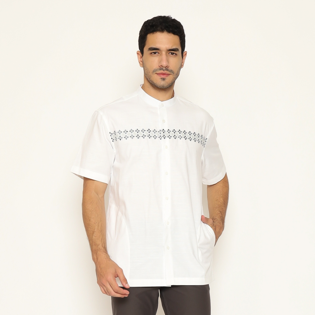 AMK Baju Koko Pria Lengan Pendek KK TAREEQ S/S Putih