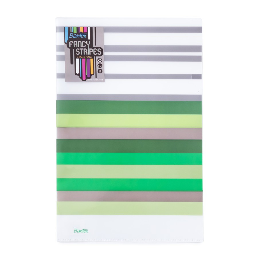 

Bantex Fancy Stripes L Shape Folder Folio Grass Green #2247 15