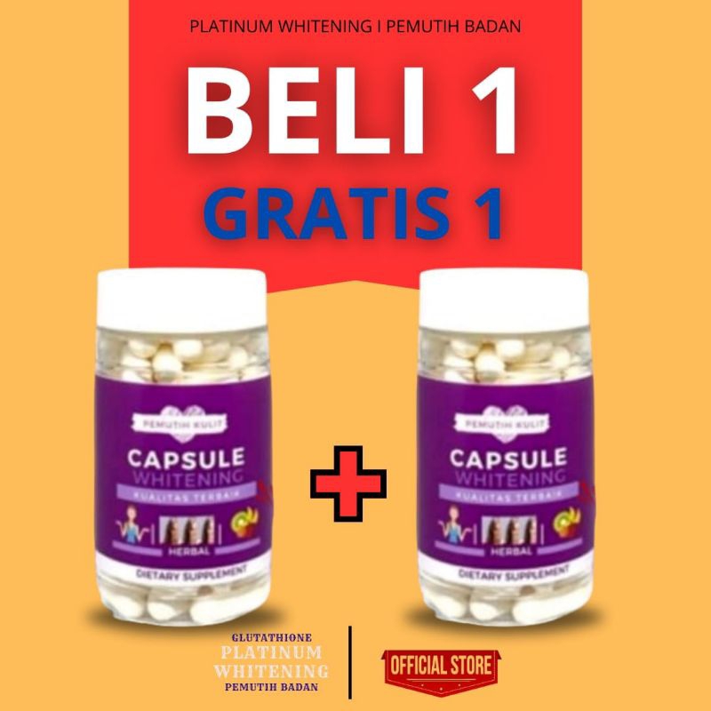 KAPSUL WHITENING PEMUTIH BADAN ISI 60 CAPSULE BOTOL UNGU by.rumah cantik sehat