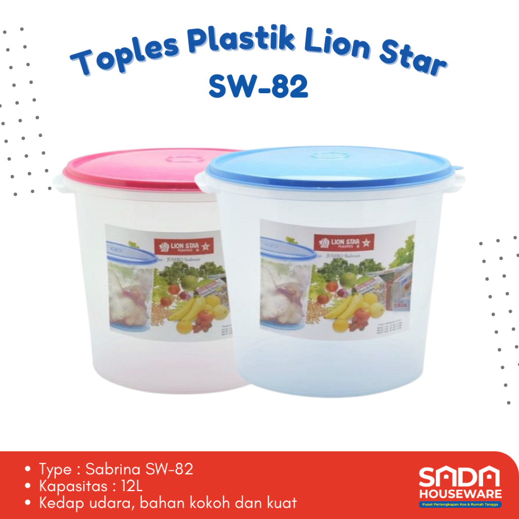 Toples Plastik Tebal Lion Star / Toples Makanan Lion Star / Toples Kerupuk / Toples Lion Star SW-82 