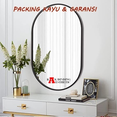 Cermin Dinding Aesthetic Bulat Lis PVC Cermin Tempel Cermin Rias Cermin Gantung Cermin Wastafel Cerm