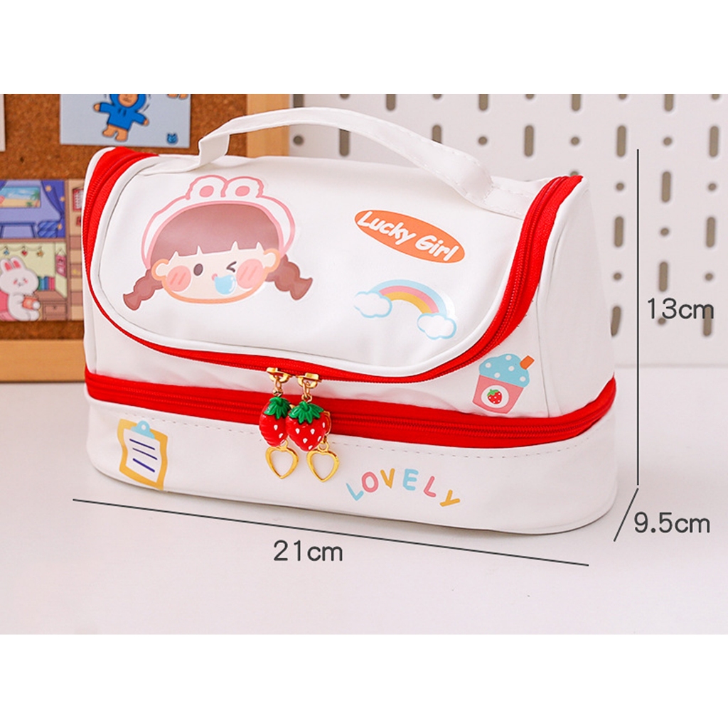 

Chibi Home Care Tempat Pensil Lucu Pencil Case Korea Travel Make Up Pouch DIY Sticker