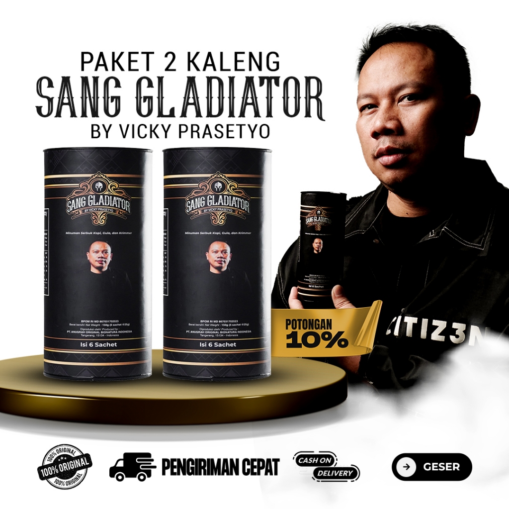 

Sang Gladiator Kopi Stamina Pria 2 Pack Isi 12 Sachet