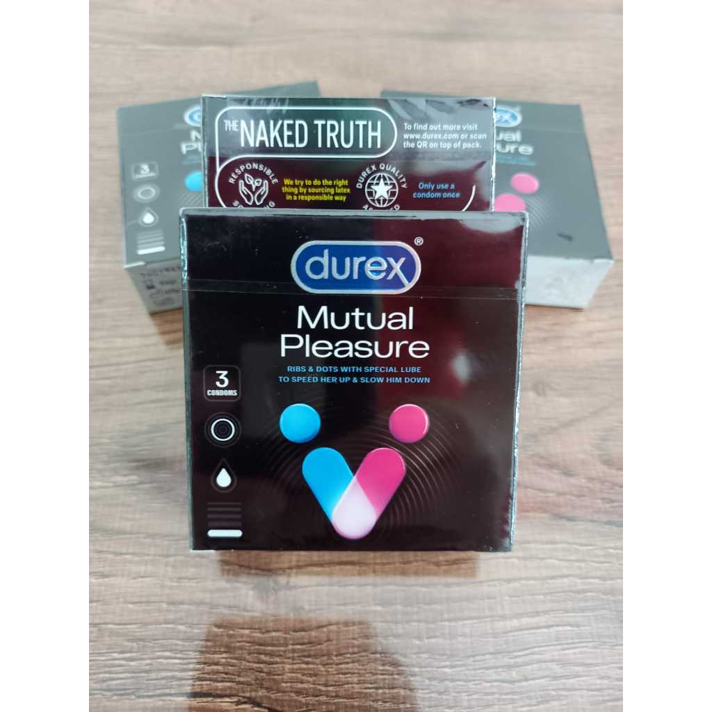Kondom Durex Mutual Pleasure Isi 3 pcs Condom Gerigi & Tahan Lama Pria