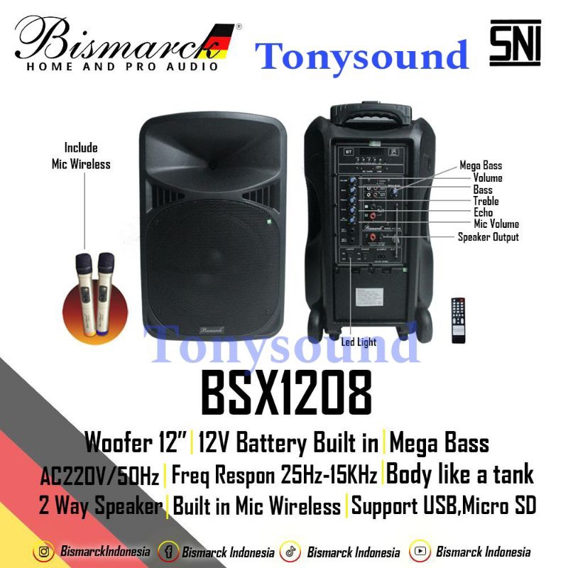 Speaker portabel Bismarck BSX1208 Original Bluetooth