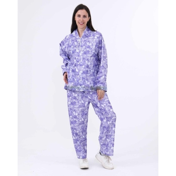 Jas Hujan Stelan Dewasa Motif Bunga / Setelan Jaket Celana GRC 81033