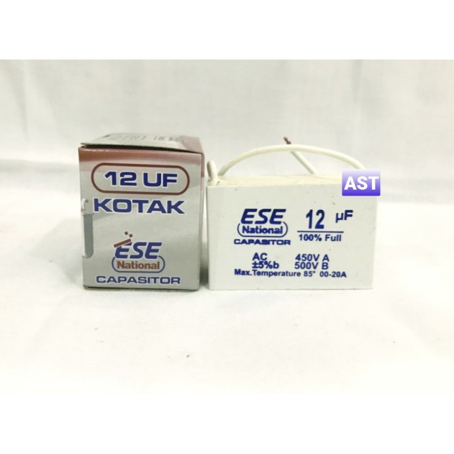 KAPASITOR KOTAK KABEL 12 UF BLISTER - CAPASITOR / ESE NATIONAL