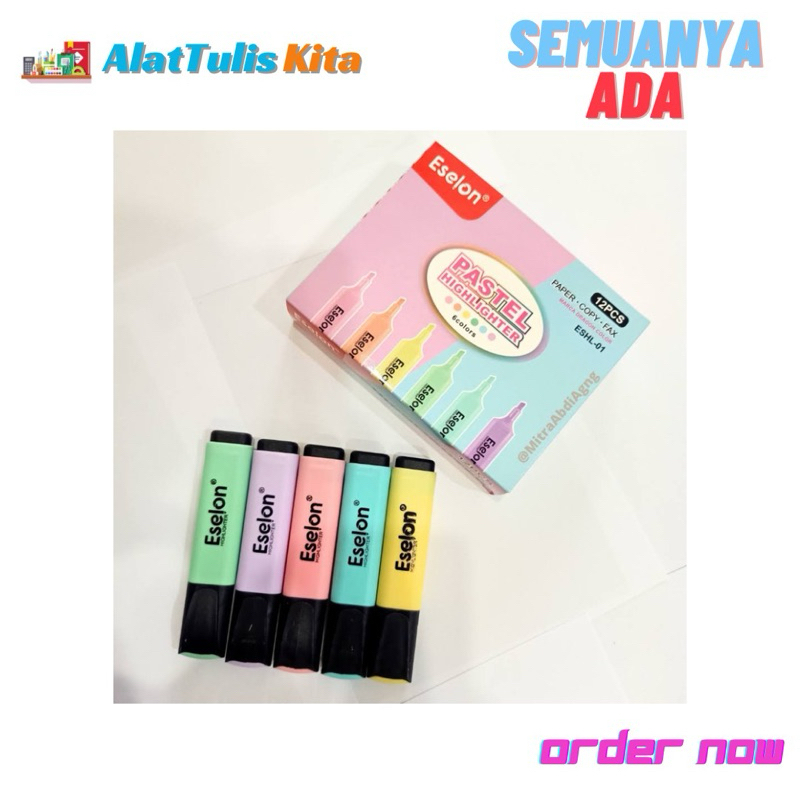 

( Dapat 6 Pcs) Stabilo / Highlighter Set Eselon Warna Pastel ESHL-01