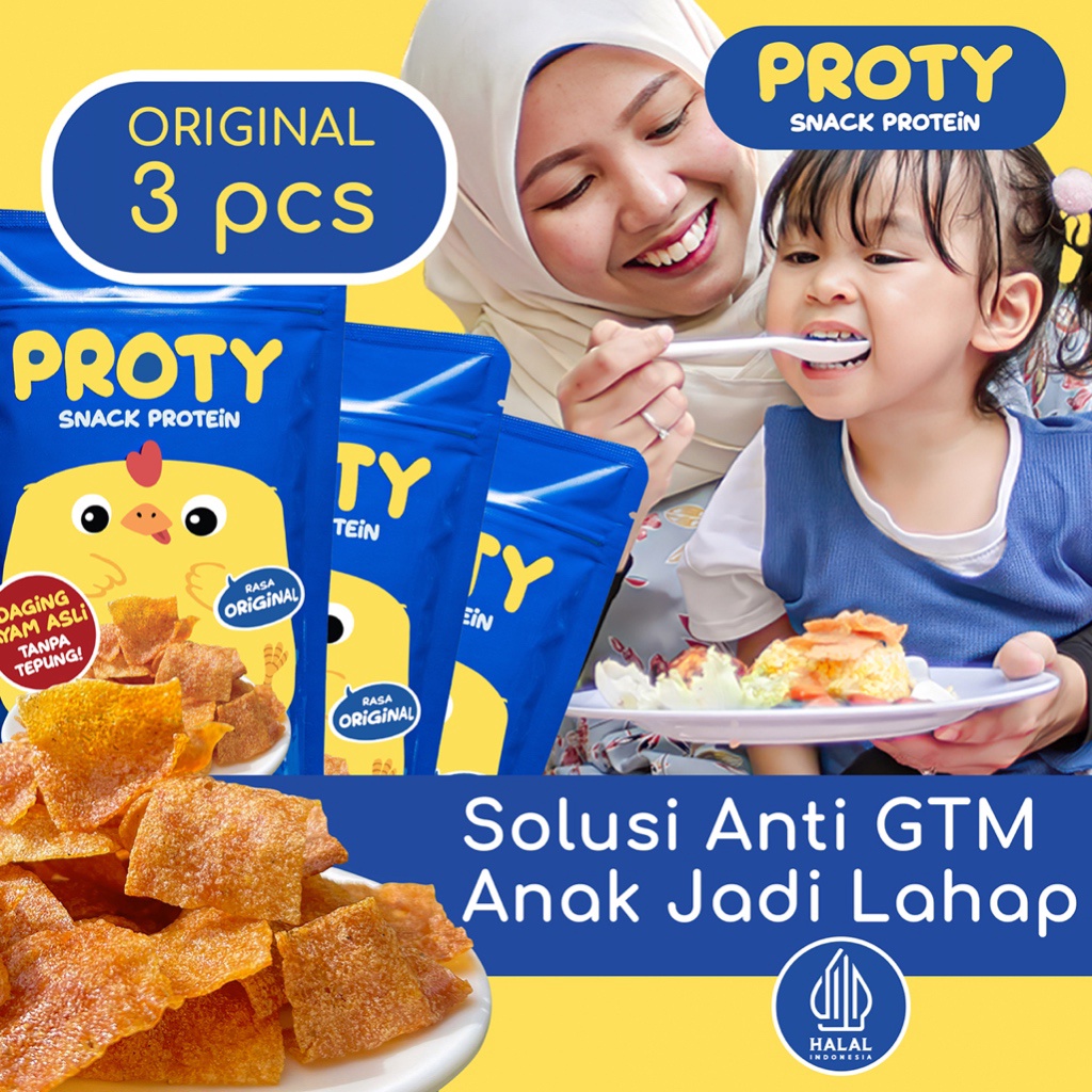 

1212 HARGA GROSIR Snack Protein Anak Anti GTM PROTY Original Bundle 3 pcs Chicken Chips Bikin Lahap Anak Susah Makan Gerakan Tutup Mulut