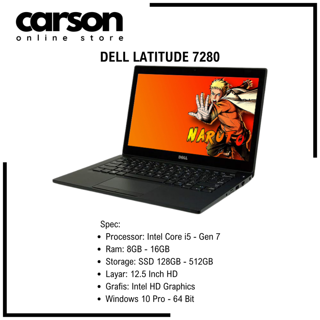 Laptop Dell Latitude 7280 Core i5 / i7 Gen 7 Second Murah Bergaransi