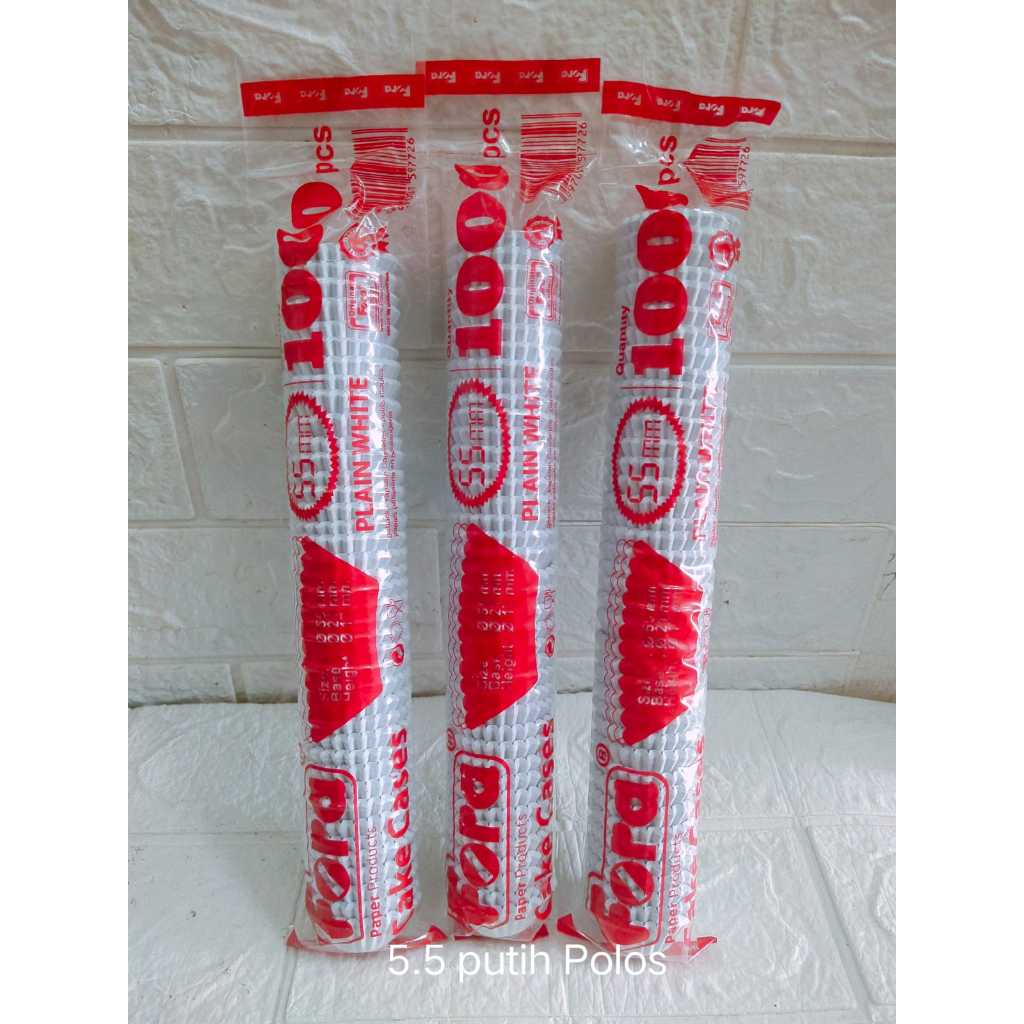 CUP PAPER CUPCAKE MUFFIN FORA  PUTIH POLOS 5.5 CM
