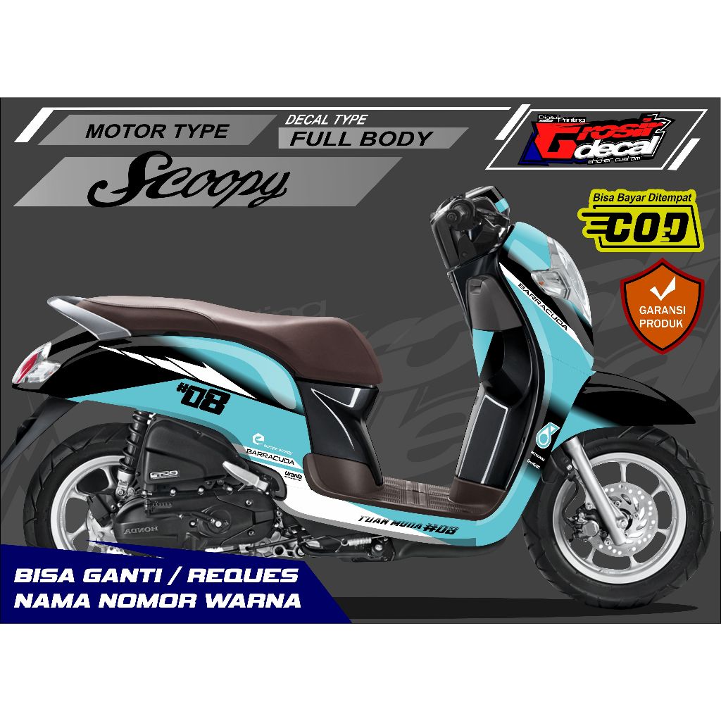 Decal Honda Scoopy New Fi 2017 Petronas Full Body Fullblock Free Custom