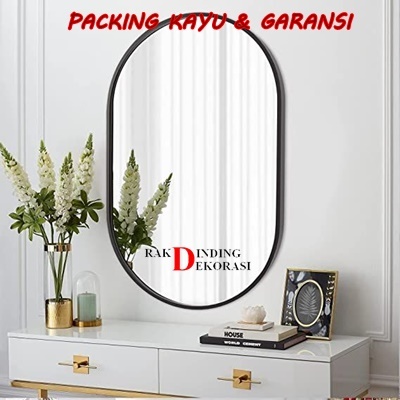 Cermin Dinding Aesthetic Bulat Lis PVC Cermin Tempel Cermin Rias Cermin Gantung Cermin Wastafel Cerm