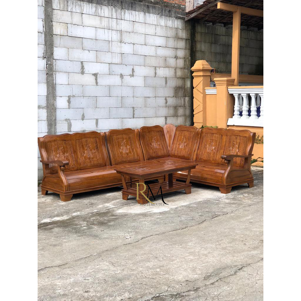 Kursi tamu sudut gajah kursi tamu ukir Jepara kursi tamu sudut terlaris full kayu jati kursi Jepara