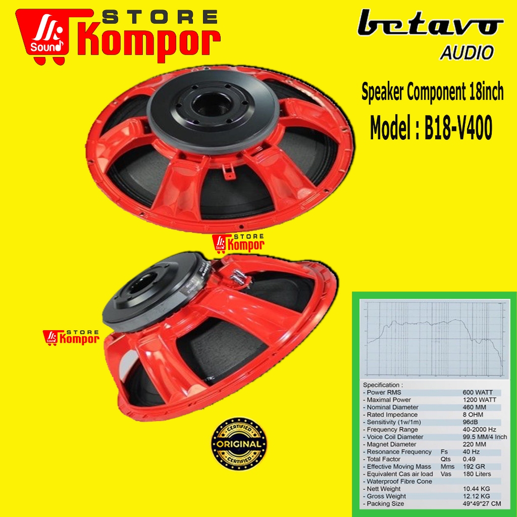 Speaker Betavo B18 V400 B18-V400 B 18V400 18 inch