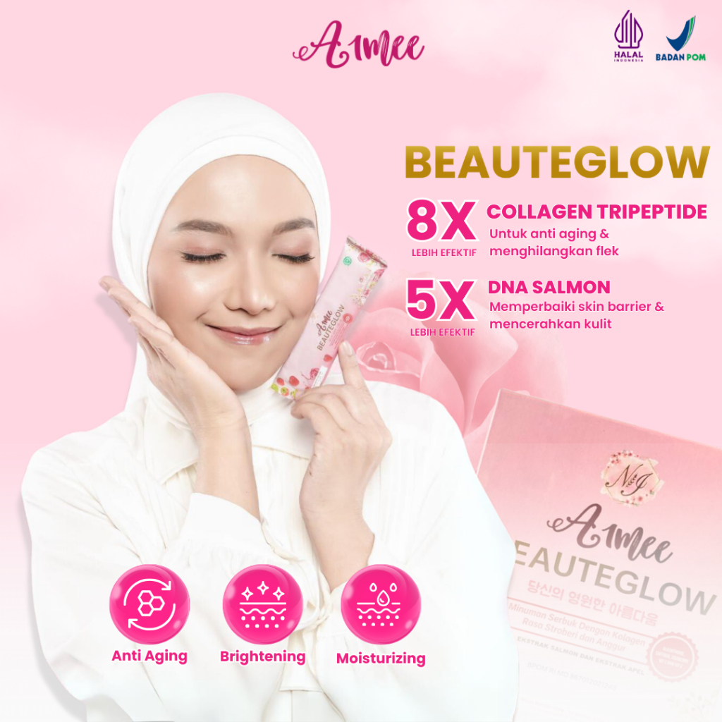 Aimee Collagen Drink Dna Salmon Safron Apple Stemcell 15 Sachet 15 Gram Premium Minuman Kolagen Cola