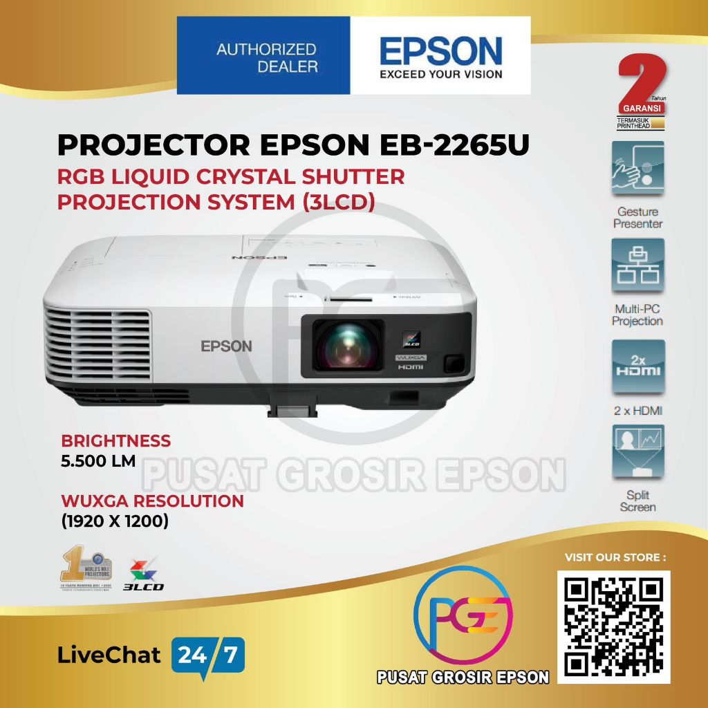 Projector Epson EB-2265U EB 2265U EB2265U GARANSI RESMI