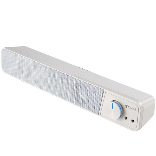 KISONLI - Speaker Laptop / Komputer / PC / CPU Design Long Strip LED - i560-Putih
