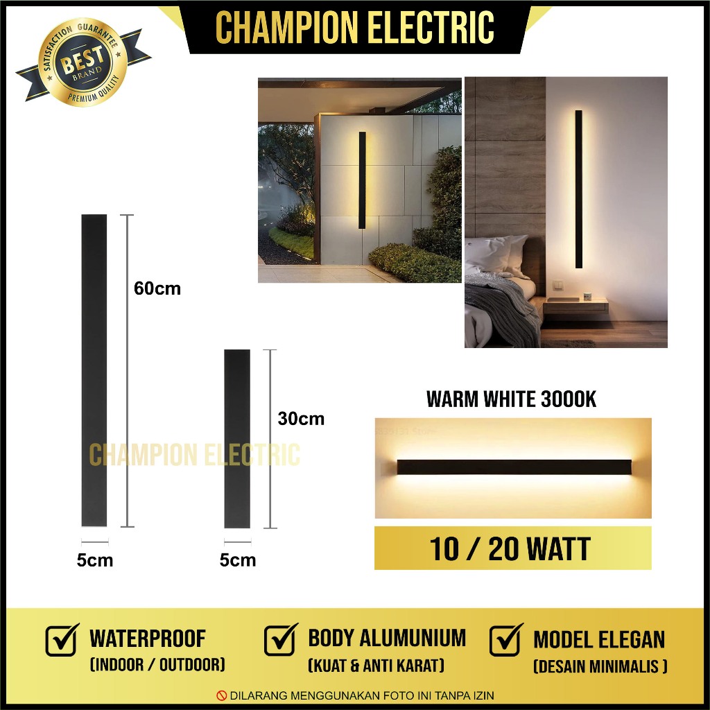 Lampu Hias Dinding Outdoor Indoor LED Waterproof Panjang Linear