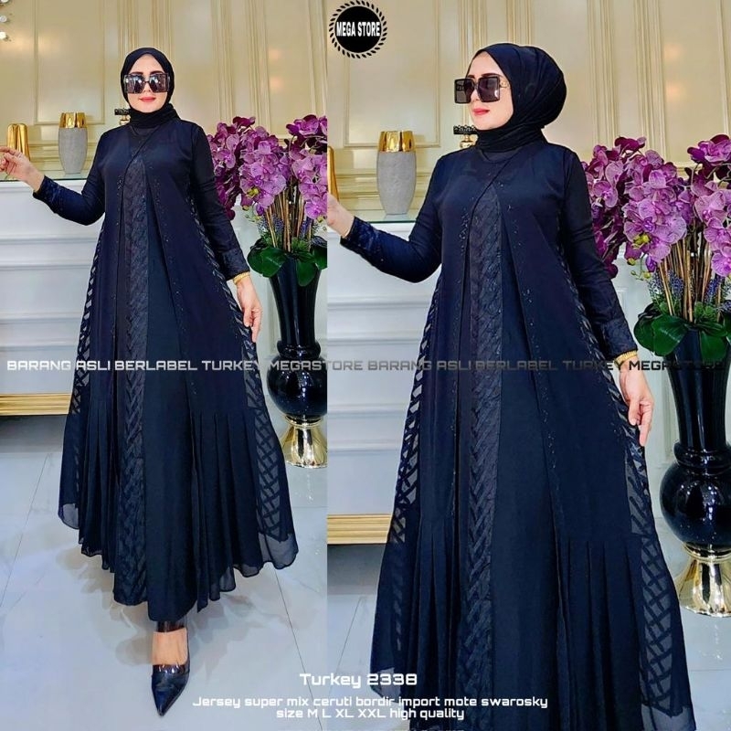Baju Gamis Turkey Terbaru Abaya Bordir Jubah Jumbo Wanita