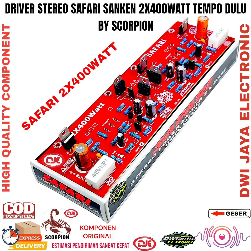 Kit Driver Safari Stereo Power Sanken 2 X 400 Watt Scorpion