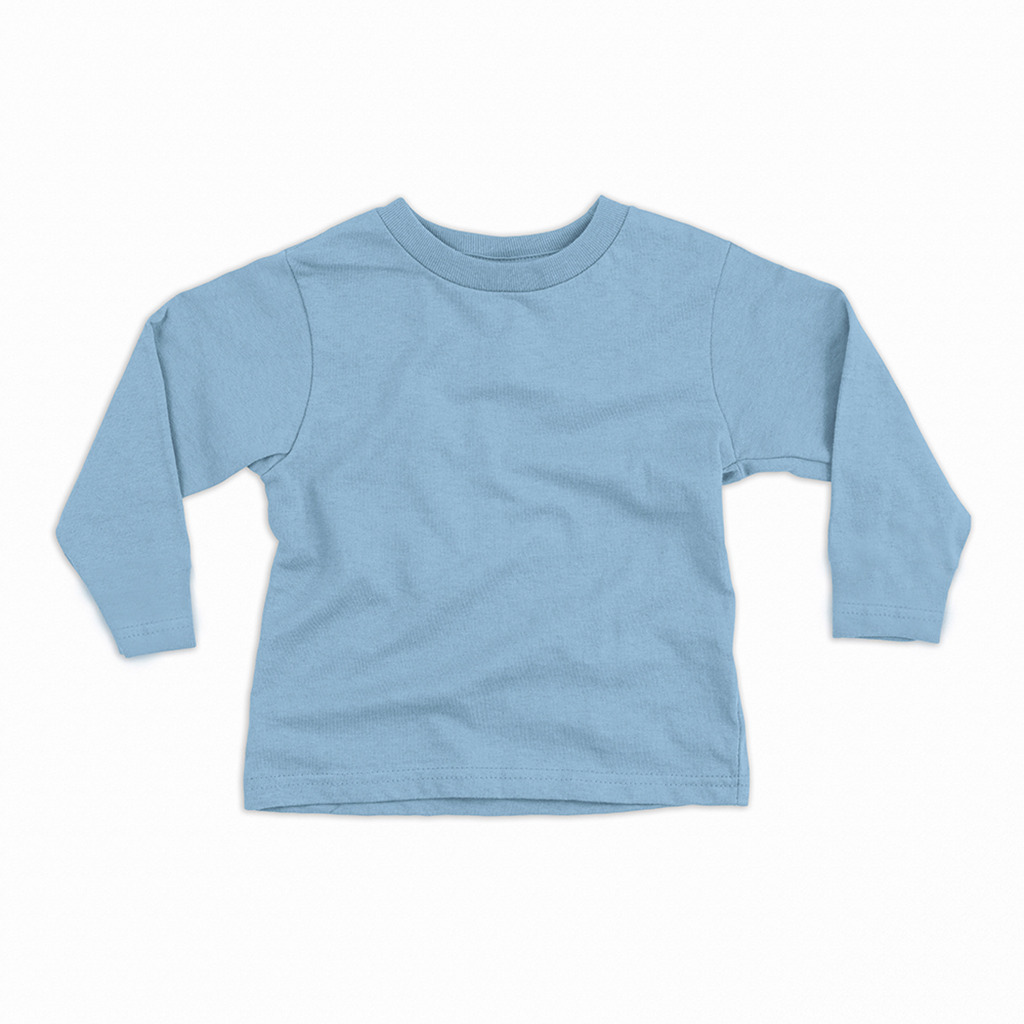Kaos Anak Lengan Panjang Polos Light Blue Biru Muda T-shirt Longsleeve Banyak Warna Color