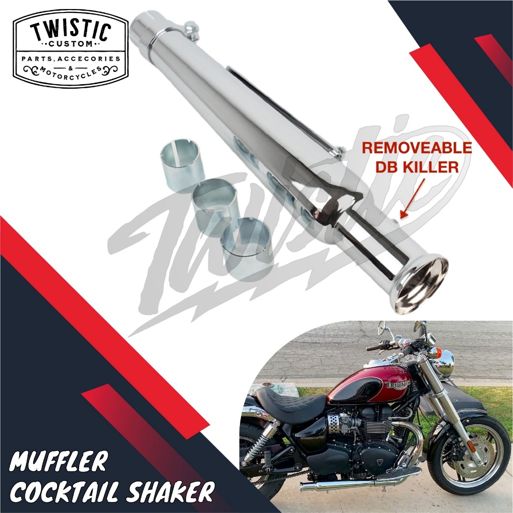 Knalpot Muffler Cocktail Shaker Motor SR400 W250 Royal Enfield Triumph