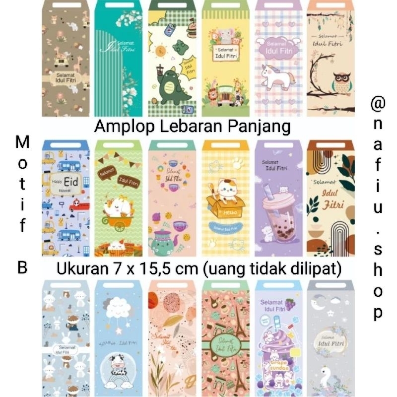 

Amplop Lebaran Panjang Uang tanpa dilipat